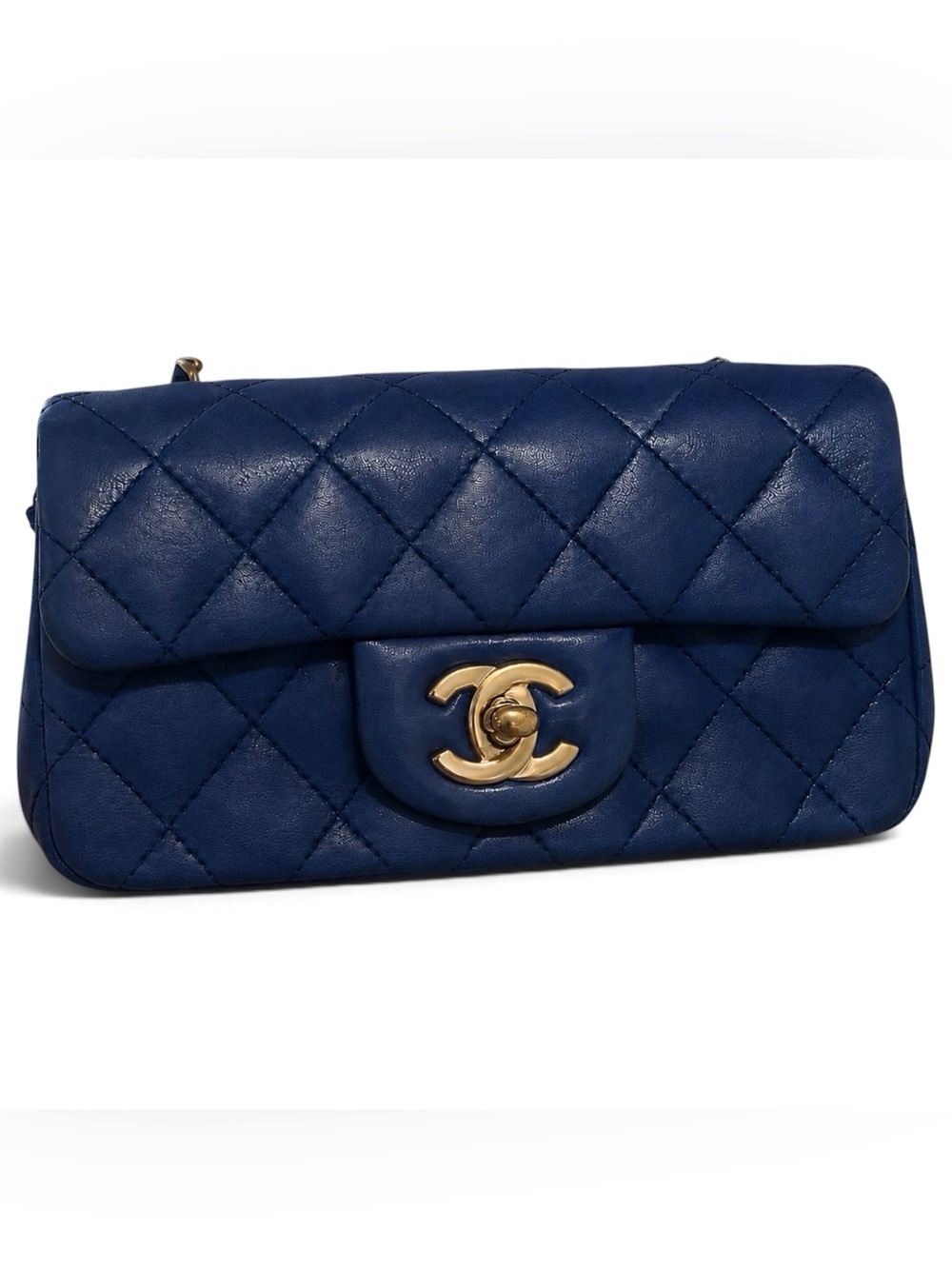 CHANEL Extra Mini Classic Flap Royal Blue Lambskin